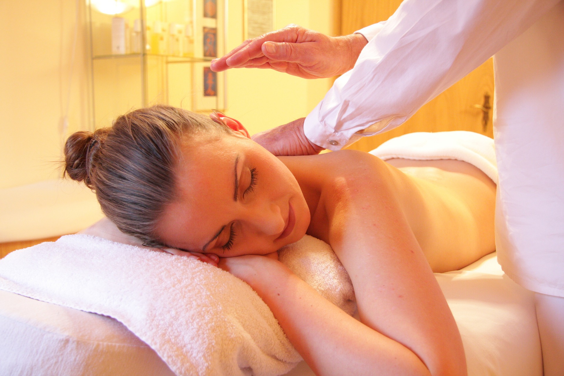 person getting a massage in a spa